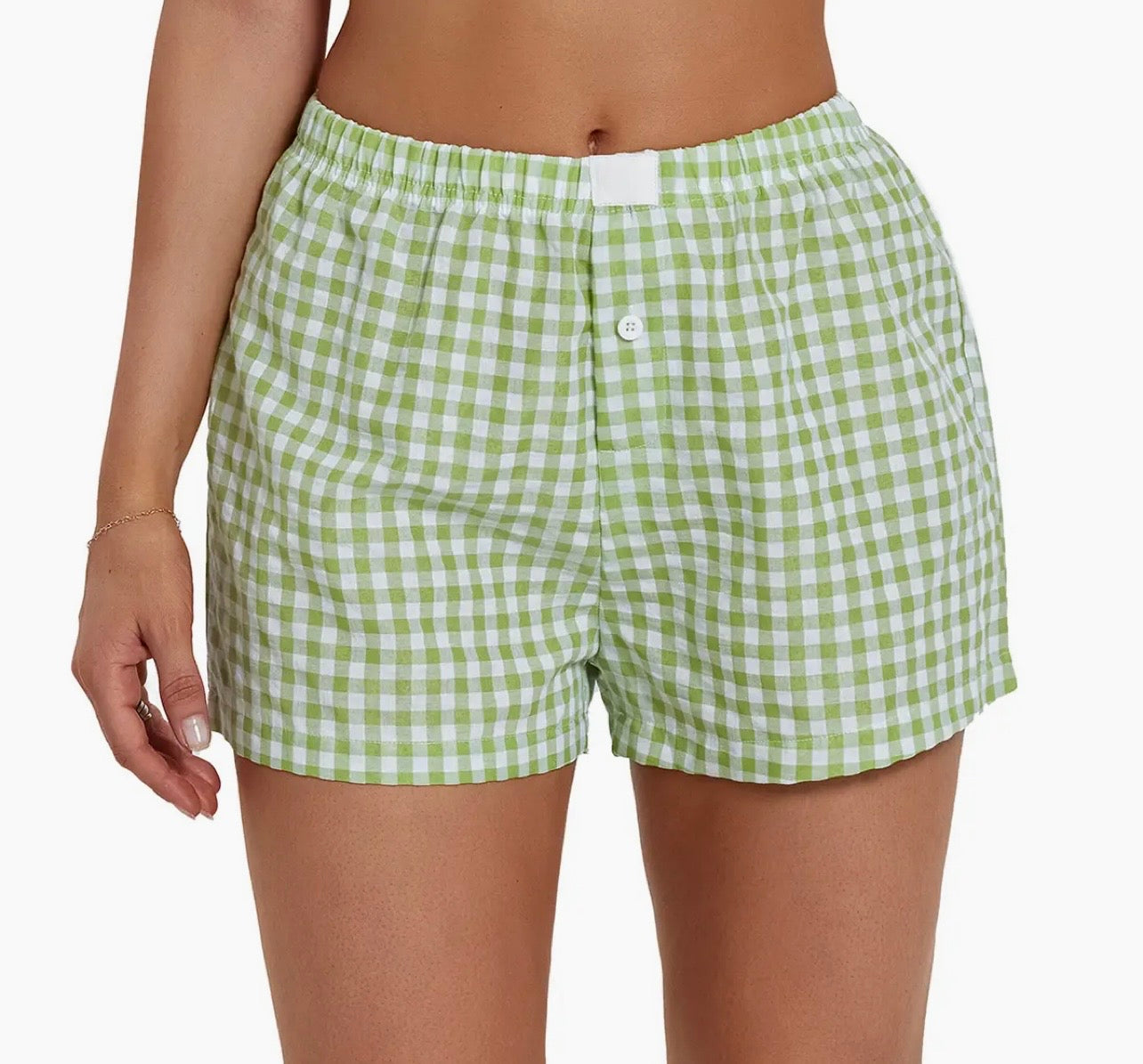 Matcha Gingham Shorts