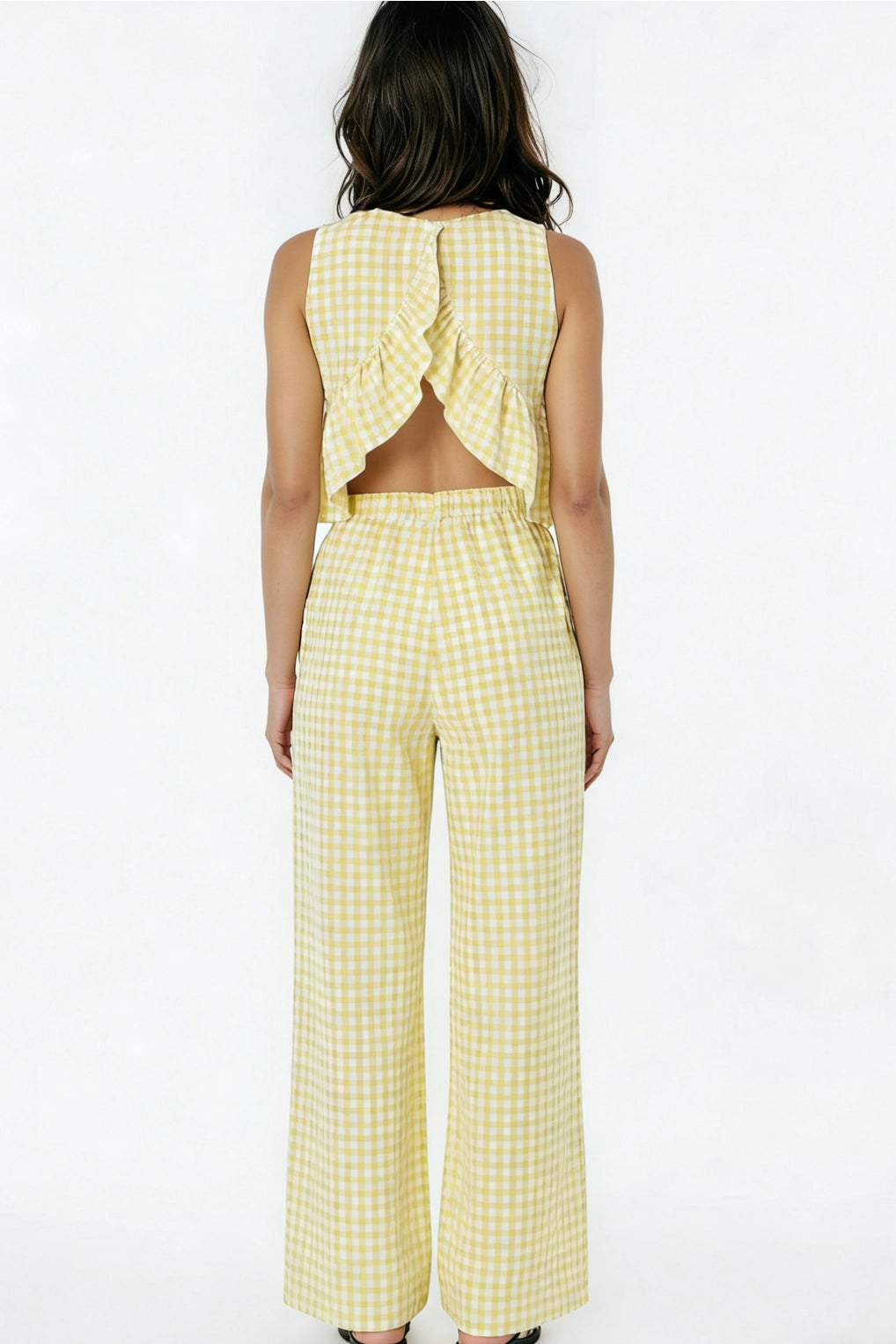 Yellow Gingham Pants + Top Set (Pre-Order)